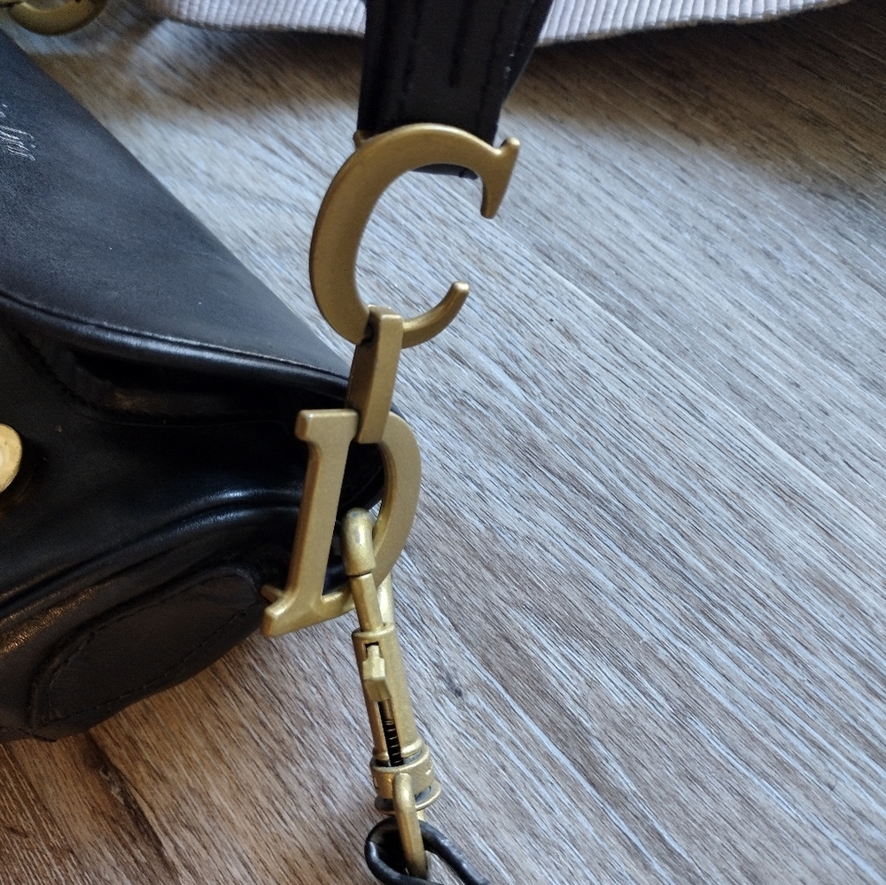 Vintage Dior Black Leather Saddle Bag - Picture 4 of 15